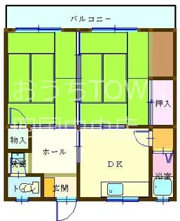 武村マンション朝日【1階】の間取り