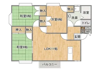 ドミール東田I【2階】の間取り