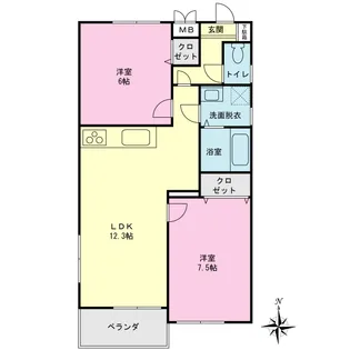 ラフィーネ逗子【2階】の間取り