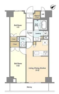 市谷台町坂フロント【10階】の間取り