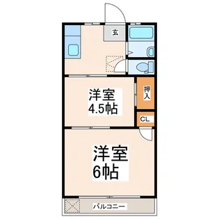 益田ハイツ【2階】の間取り