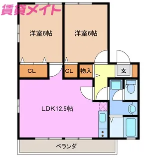 レトア新西方A-3【2階】の間取り