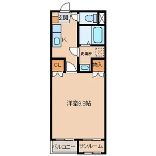 ドゥウェル婦中【1階】の間取り