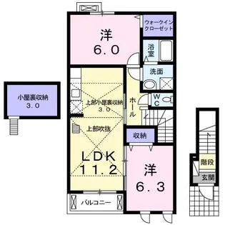 ルナ プリンセス【2階】の間取り