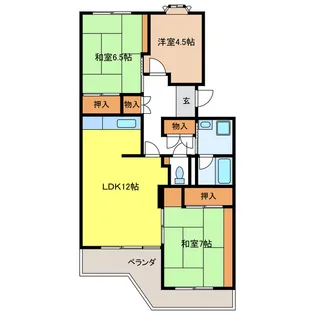 グリーンハイツ鷺山【1階】の間取り