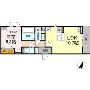 セレスティア大和町【2階】の間取り