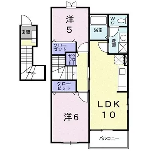 埼玉県川越市大字的場【アパート】の間取り