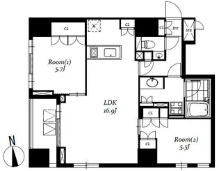 東京都中央区日本橋馬喰町2【マンション】の間取り