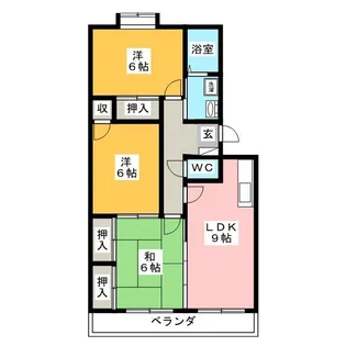 コーポ仲田【1階】の間取り