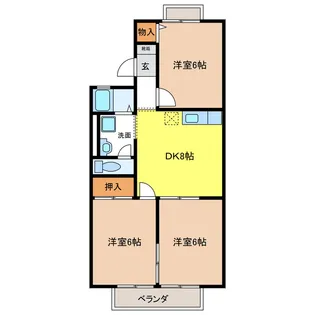 グリンビューわかぞのF【2階】の間取り