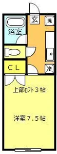 コーポサンパレス【1階】の間取り