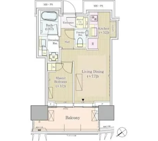 東京都港区赤坂9【マンション】の間取り