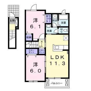 グレース豊福 西【2階】の間取り