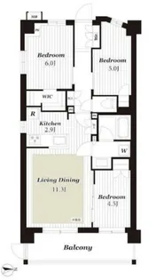 クレストフォルム湘南鵠沼【1階】の間取り