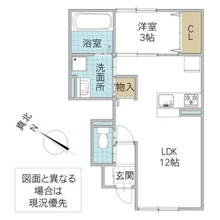 茨城県水戸市千波町【アパート】の間取り
