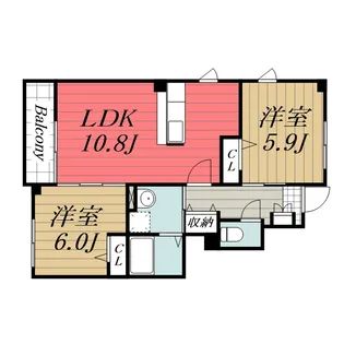2LDKの間取り画像