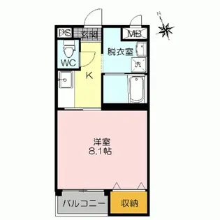 三記マンション内町【1階】の間取り