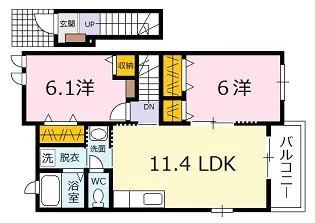 広島県広島市安佐北区亀山4【アパート】の間取り