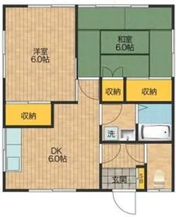 エコーハイツA棟【1階】の間取り