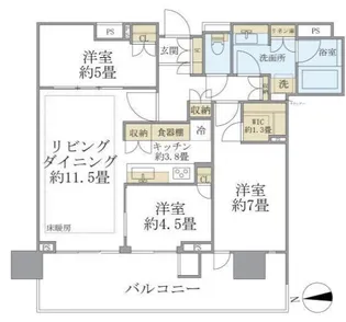 東京都中央区晴海5【マンション】の間取り