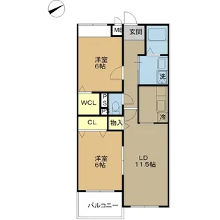 クラベール【2階】の間取り