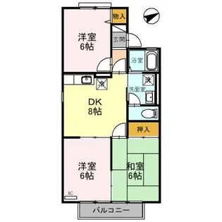 パルコートたなか【2階】の間取り