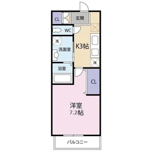 グローバル県庁前【4階】の間取り