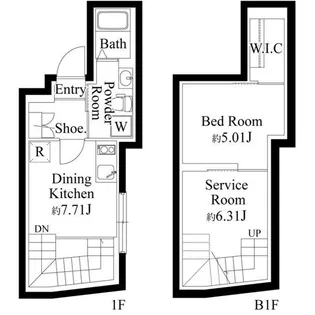 ファーヴァル代々木上原【1階】の間取り