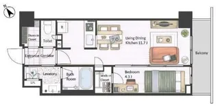 市谷台町坂フロント【7階】の間取り
