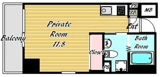 シーズ アパートメント中之島【2階】の間取り