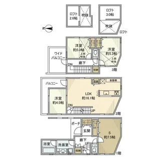 神奈川県川崎市中原区井田3【一戸建】の間取り