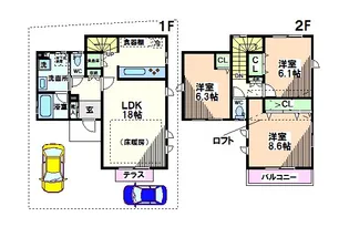 東京都昭島市大神町2【一戸建】の間取り