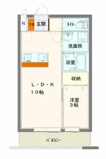 富山県射水市三ケ【マンション】の間取り
