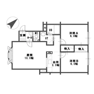 ルミエールエクセレントB【2階】の間取り