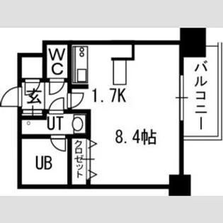 クレジデンス札幌・南4条【6階】の間取り