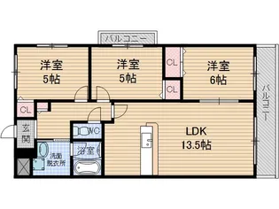 フィオーレつじ【2階】の間取り