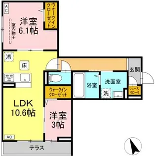 DPaina菅北浦【3階】の間取り