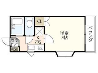 レジデンス上安【1階】の間取り