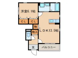 レジデンス五条【1階】の間取り