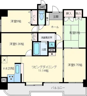 プロスペール桜城II【3階】の間取り