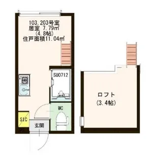 ハーモニーテラス高円寺南II【1階】の間取り