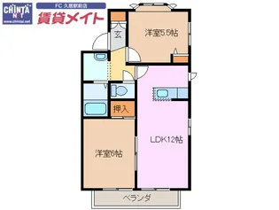 セピアコートC棟【2階】の間取り