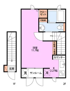 Common関屋大川前 A棟【2階】の間取り