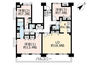 UR浦安マリナイースト21海園の街【9階】の間取り