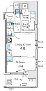 レジディア大手町北【12階】の間取り