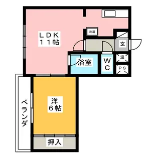 ロイヤルパークI【2階】の間取り