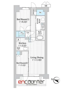 アビティグランデ砧【2階】の間取り
