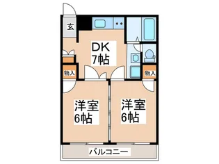 第二港ハイツ【2階】の間取り