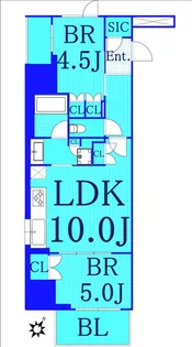 ワーブ横浜伊勢佐木町【8階】の間取り