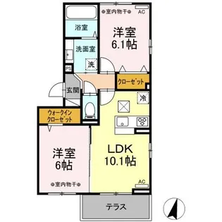 ヒルズ石和 A棟【1階】の間取り